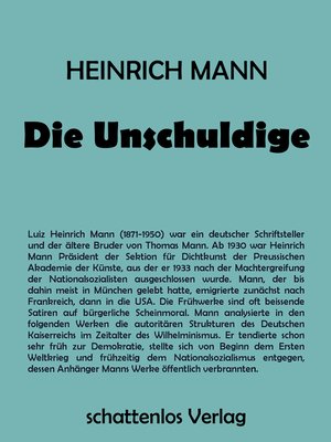 cover image of Die Unschuldige